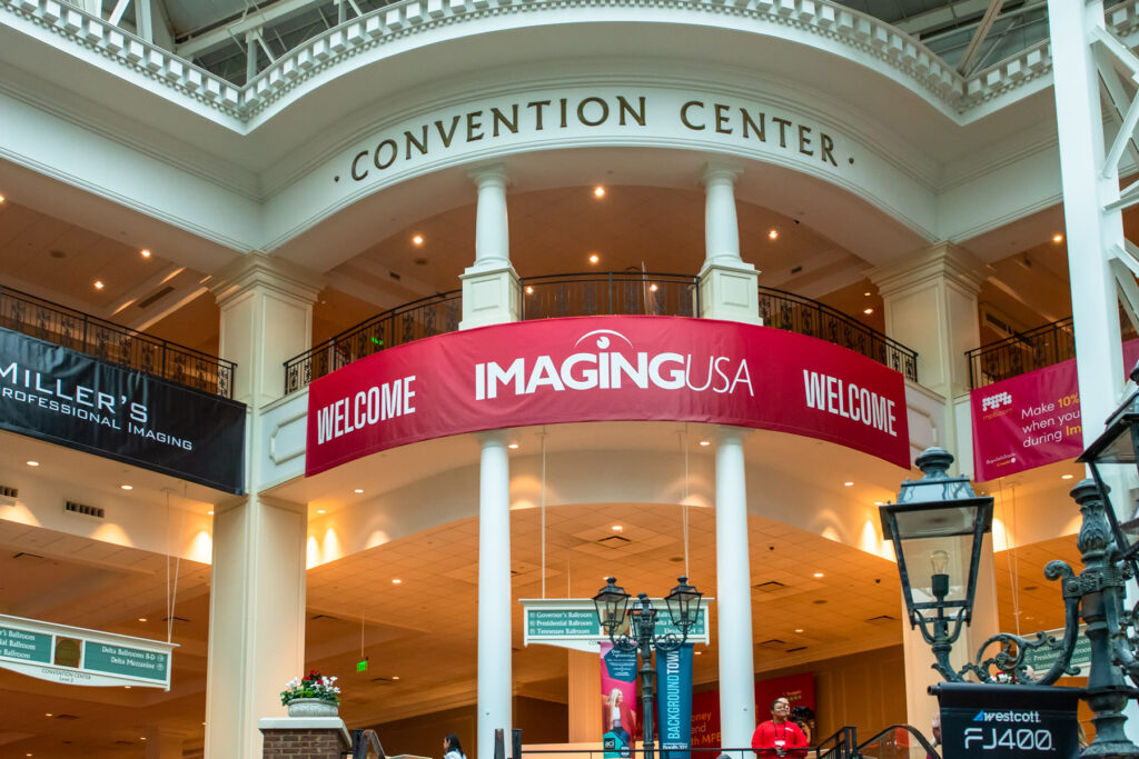 entrance to the Imaging USA 2023 photography conference in the Gaylord Opryland Resort and Convention Center