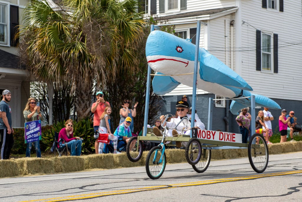 This whale-themed kinetic sculpture was one of the more interesting ones at the 2023 Kinetic Derby Day.